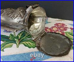 Vintage Large Rabbit Chocolate Mold Basket On Back, 3 Piece, Hinged, C1935 9.5