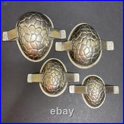 Vintage LeTang France Textured Egg Chocolate Molds Nickel Small Med Lg Set of 4