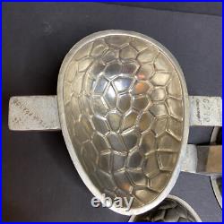 Vintage LeTang France Textured Egg Chocolate Molds Nickel Small Med Lg Set of 4