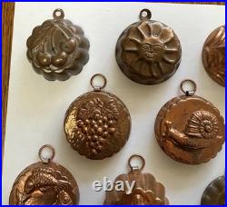 Vintage Lot of Mini Copper Candy/Butter Molds, Lot Of 24. Duck Flower Sun Santa Vintage Lot of Mini Copper Candy/Butter Molds, Lot Of 24. Duck Flower Sun Santa