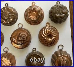 Vintage Lot of Mini Copper Candy/Butter Molds, Lot Of 24. Duck Flower Sun Santa Vintage Lot of Mini Copper Candy/Butter Molds, Lot Of 24. Duck Flower Sun Santa