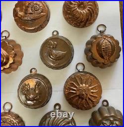 Vintage Lot of Mini Copper Candy/Butter Molds, Lot Of 24. Duck Flower Sun Santa Vintage Lot of Mini Copper Candy/Butter Molds, Lot Of 24. Duck Flower Sun Santa