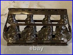 Vintage Metal Antique Chocolate Candy Mold Easter Bunny Rabbit Band with Drums