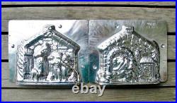 Vintage Metal Chocolate Mold Halloween Hansel & Gretel Witch Cat Vormenfabriek