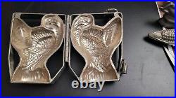 Vintage Metal Hinged Turkey Chocolate Candy Mold 7 Tall & 6 Wide Thanksgiving