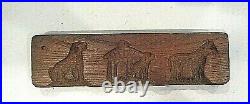 Vintage Primitive Hand Carved Wood Butter Press Speculaas Cookie Mold Dog Horse