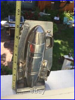 Vintage Space Ship Hinged Chocolate Mold 9 1/2 Tall x 5 Wide x 2 1/2 deep