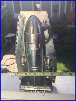 Vintage Space Ship Hinged Chocolate Mold 9 1/2 Tall x 5 Wide x 2 1/2 deep