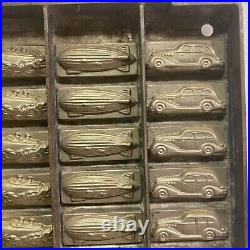 Vintage Streamlined Art Deco Chocolate Mold Zeppelin Train Boat Car Germany