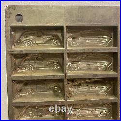 Vintage Streamlined Art Deco Chocolate Mold Zeppelin Train Boat Car Germany