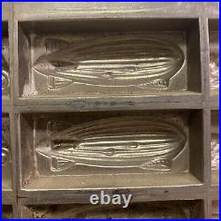 Vintage Streamlined Art Deco Chocolate Mold Zeppelin Train Boat Car Germany