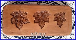 Vintage Switzerland Springerle Chocolate Marzipan Cookie Mold 3 MAPLE LEAVES