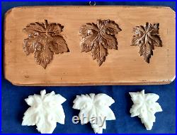 Vintage Switzerland Springerle Chocolate Marzipan Cookie Mold 3 MAPLE LEAVES