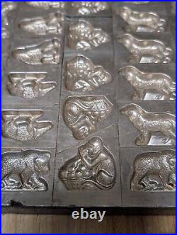 Vintage Vormenfabriek Tilburg Holland 8 Animals Chocolate Mold #65, 17x 11