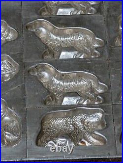 Vintage Vormenfabriek Tilburg Holland 8 Animals Chocolate Mold #65, 17x 11