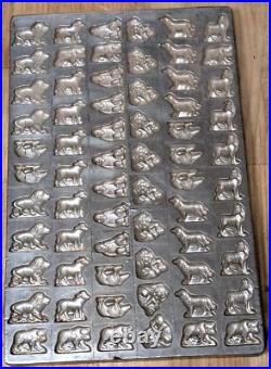 Vintage Vormenfabriek Tilburg Holland 8 Animals Chocolate Mold #65, 17x 11