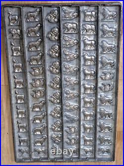 Vintage Vormenfabriek Tilburg Holland 8 Animals Chocolate Mold #65, 17x 11