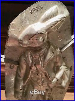 Vintage Vtg Rabbit Bunny Metal Antique Chocolate Mold Candy Baking Germany