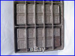 Vintage Wilbur Suchard Chocolate Candy 6-Bar Mold Confectioners Tool Tray Pan A