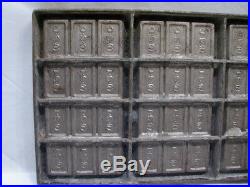Vintage Wilbur Suchard Chocolate Candy 6-Bar Mold Confectioners Tool Tray Pan B