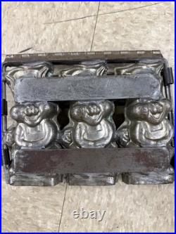 Vintage antique triple bunny candy mold Rare Great Condition Three Bunnies