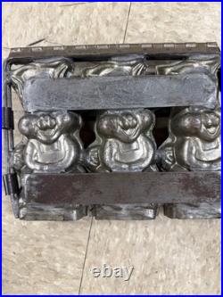 Vintage antique triple bunny candy mold Rare Great Condition Three Bunnies