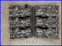 Vintage antique triple bunny candy mold Rare Great Condition Three Bunnies