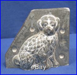 Vtg Antique Chocolate Mold Staffordshire Dog Poodle 2 piece mold 3-3/8 x 3-7/8