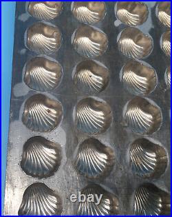 Vtg Antique HEAVY Metal Industrial Candy Chocolate Bon-Bon Shell Mold 72 Slots