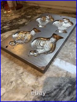 Vtg Antique HEAVY metal Industrial Candy Chocolate Bar 6 Rooster German Mold Vtg Antique HEAVY metal Industrial Candy Chocolate Bar 6 Rooster German Mold