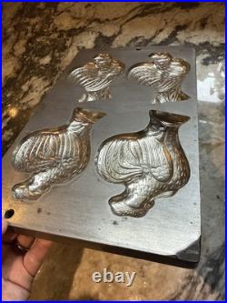 Vtg Antique HEAVY metal Industrial Candy Chocolate Bar 6 Rooster German Mold Vtg Antique HEAVY metal Industrial Candy Chocolate Bar 6 Rooster German Mold