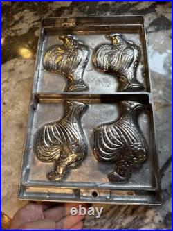 Vtg Antique HEAVY metal Industrial Candy Chocolate Bar 6 Rooster German Mold Vtg Antique HEAVY metal Industrial Candy Chocolate Bar 6 Rooster German Mold