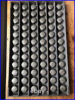 Vtg Antique HEAVY metal Industrial Candy Chocolate Bon-Bon Shell mold 72 slots