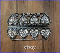 Vtg Antique Metal Heart Candy Chocolate Mold To My Valentine Valentine's Day M