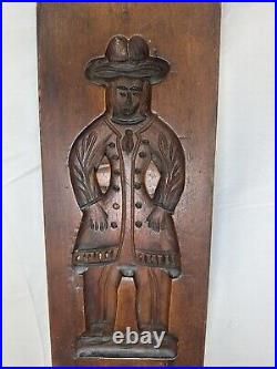 Vtg Dutch/German Carved Wooden Speculaas Springerle Cookie Mold Man Woman B18