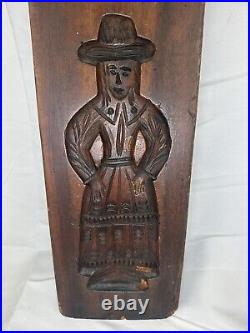 Vtg Dutch/German Carved Wooden Speculaas Springerle Cookie Mold Man Woman B18