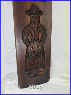 Vtg Dutch/German Carved Wooden Speculaas Springerle Cookie Mold Man Woman B18