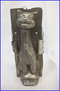 Vtg Smiling Laughing Cat Chocolate Tin Mold Mould 6.5 Inches Halloween Germany