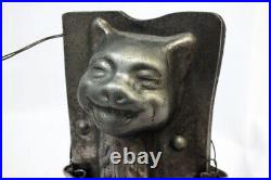 Vtg Smiling Laughing Cat Chocolate Tin Mold Mould 6.5 Inches Halloween Germany