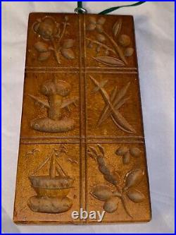 WOODEN GERMAN Springerle Speculaas Butter Cookie Stamp Press Mold 6 PRINT PRESS